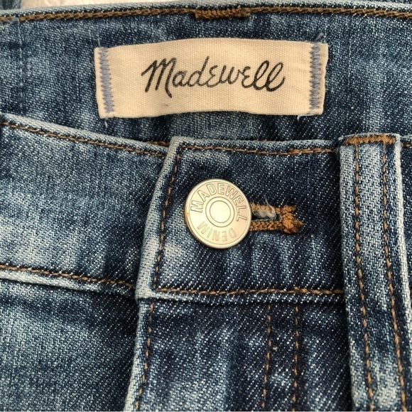 Madewell Cali Demi Boot Jeans Raw Hem Cropped Blue Size 25 - Picture 3 of 11
